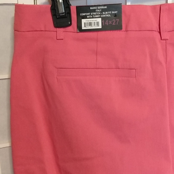 Mario Serrani Italy Coral Slim-Fit Dress Pants Women’s 14 NWT - Picture 4 of 13